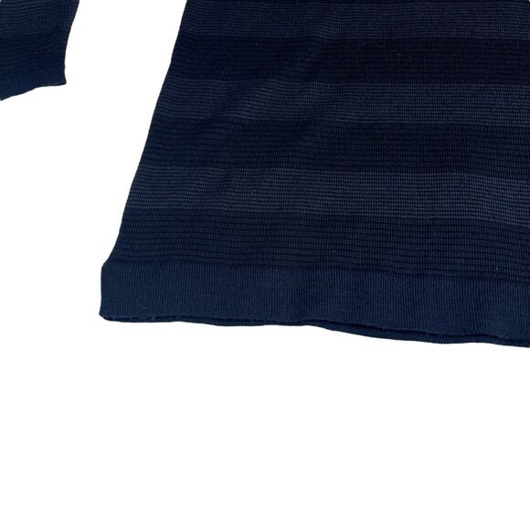 Jos J Oliver Mens XL Sweater Blue Made in Italy Merino Wool blend striped FLAW - Picture 5 of 16